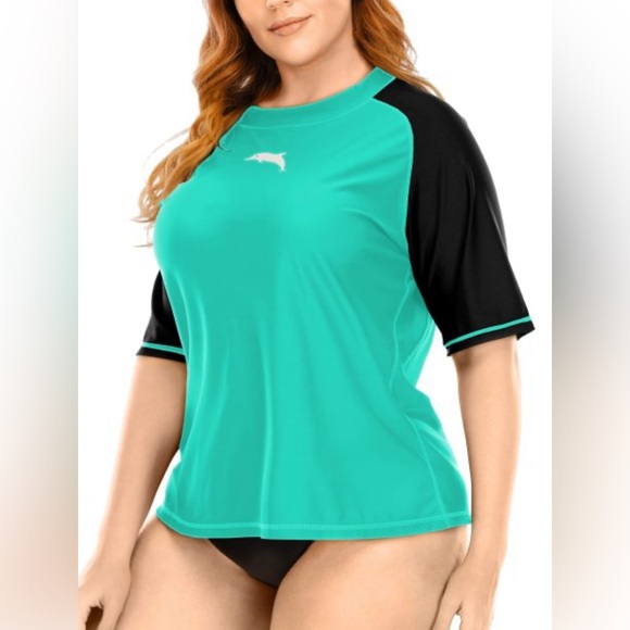 Halcurt Swim Halcurt Womens Short Sleeve Rashguard Loose Fit Swim